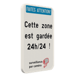 Surveillance par caméra - En-tête - Texte personnalisé - Pictogramme