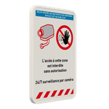 Panneau de sécurité - Surveillance par caméra - Accès non autorisé