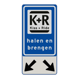 Verkeersbord RVV L52-OB504 K+R halen en brengen met pijlen - reflecterend