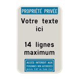 Panneau avec en-tête et pictogramme personnalisé