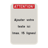 Panneau de Texte Personnalisable avec Texte d'en-tête Rouge
