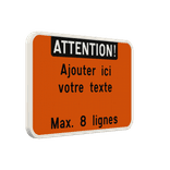 Panneau de Texte Personnalisable - Paysage Blanc/Orange Fluo