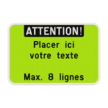 Panneau de Texte Personnalisable - Paysage Blanc/Orange Fluo