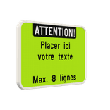 Panneau de Texte Personnalisable - Paysage Blanc/Orange Fluo