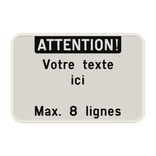 Panneau de Texte Personnalisable - Orientation Paysage Blanc/Noir