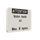 Panneau de Texte Personnalisable - Orientation Paysage Blanc/Noir