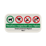 Panneau d'information - 4 pictogrammes - Texte personnalisé