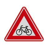 Verkeersbord waarschuwing overstekende fietsers RVV J24 - reflecterend