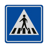 Verkeersbord zebrapad oversteekplaats voetgangers voetgangers RVV L02 - reflecterend