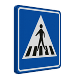 Verkeersbord zebrapad oversteekplaats voetgangers voetgangers RVV L02 - reflecterend