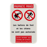 Panneau d'information - 2 pictogrammes - Texte personnalisé - Accès interdit art. 3.67