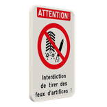 Panneau d'information - Feux d'artifice interdit - Texte personnalisé
