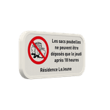 Panneau d'information - Pas de déchets - Texte personnalisé
