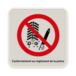 Panneau d'interdiction 1:1 - Feux d'artifice interdit - Texte personnalisé