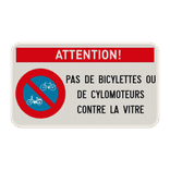 Panneau Attention – Pas de Bicyclettes ni de Cyclomoteurs