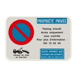 Panneau Interdiction de Stationner – Propriété Privée – Accès Interdit – Personnalisable
