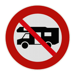Panneau de signalisation - Camping-cars interdits