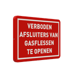 Verkeersbord verboden afsluiters van glasflessen openen - reflecterend