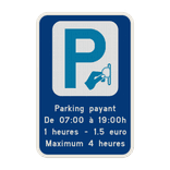 Panneau de stationnement - Parking payant avec votre texte personnalisé
