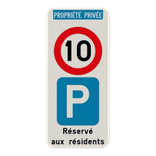 Panneau de stationnement parking privé C43-E9 + texte personnalisé