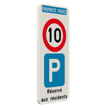Panneau de stationnement parking privé C43-E9 + texte personnalisé