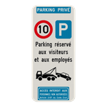 Panneau de stationnement parking privé C43-E9 + texte personnalisé