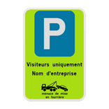 Panneau parking visiteurs – Enlèvement des véhicules non autorisés