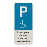 Panneau E9 Handicapé – Texte 100 % Personnalisable