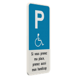 Panneau E9 Handicapé – Texte 100 % Personnalisable