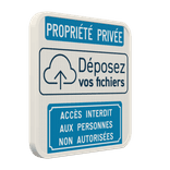 Panneau d'interdiction - Propriété privée - Logo personnalisé - Accès inetrdit