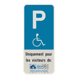 Panneau de stationnement E9 - Handicapé - Texte personnalisé - Logo personnalisé