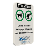 Panneau chien personnalisable avec 2 pictogrammes et logo