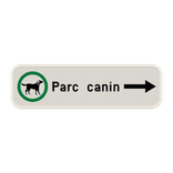 Panneau directionnel pour chien - Parc canin avec flèche