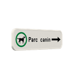 Panneau directionnel pour chien - Parc canin avec flèche
