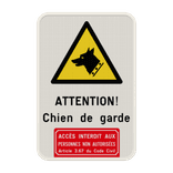 Panneau chien de garde personnalisable et accès interdit