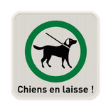 Panneau chiens en laisse obligatoires personnalisable