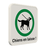 Panneau chiens en laisse obligatoires personnalisable