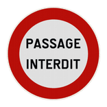 Panneau de signalisation - C3 - PASSAGE INTERDIT