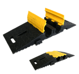 Opvouwbare kabel- en slangenbrug rubber 2 kanalen Ø80mm - belastbaar tot 40 ton