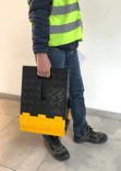 Klappbare Kabel- und Schlauchbrücke Gummi 2 Kanäle Ø80 mm 40 Tonnen