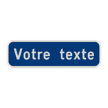 Panneau texte personnalisé - 2 lignes bleu/blanc
