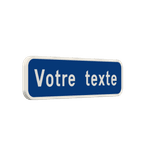 Panneau texte personnalisé - 2 lignes bleu/blanc