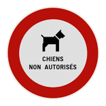 Panneau personnalisable chiens non autorisés