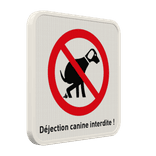 Panneau “Déjections canines interdites” – texte personnalisable