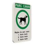 Panneau parc canin personnalisable avec logo