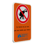 Panneau pas de déjections de chien avec logo personnalisé