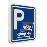 Panneau de stationnement Stationnement en marche arrière obligatoire 1:1