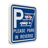 Panneau de stationnement - Please park in reverse