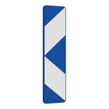 Verkeersbord markering (chevron) scherpe bocht of obstakel blauw/wit - reflecterend