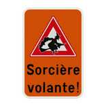 Panneau d'information - Sorcière volante